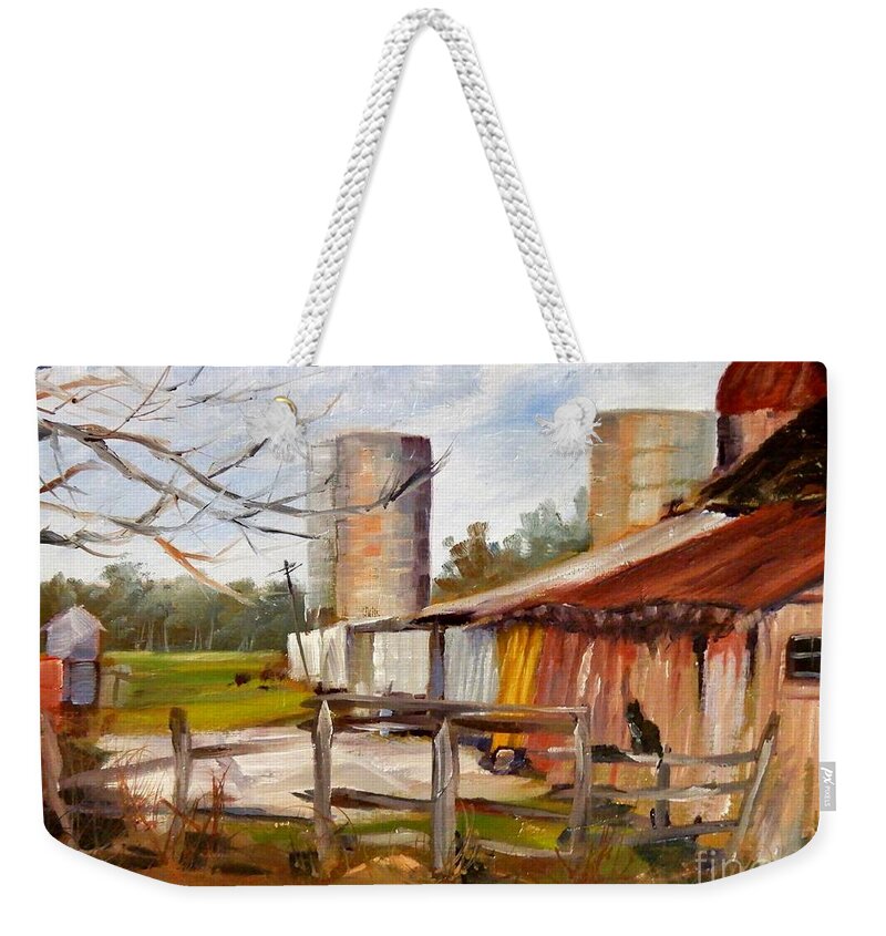 Farm Weekender Tote Bag featuring the painting Hodge Podge by K M Pawelec
