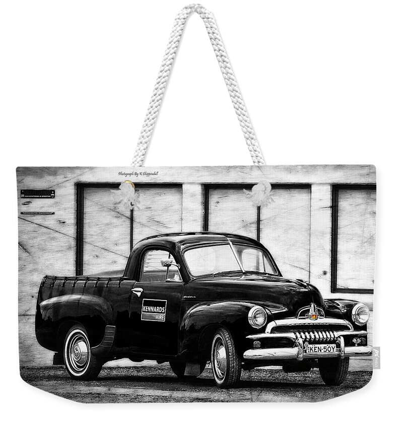 Holden Fj Weekender Tote Bag featuring the photograph Holden FJ 01 by Kevin Chippindall