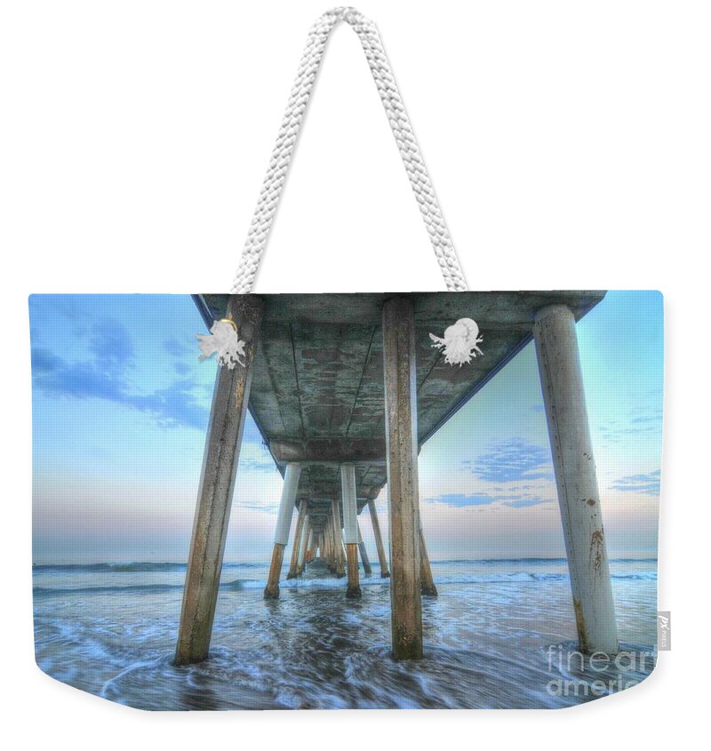 Hermosa Beach Pier Weekender Tote Bag featuring the photograph Holding Steady by Richard Omura