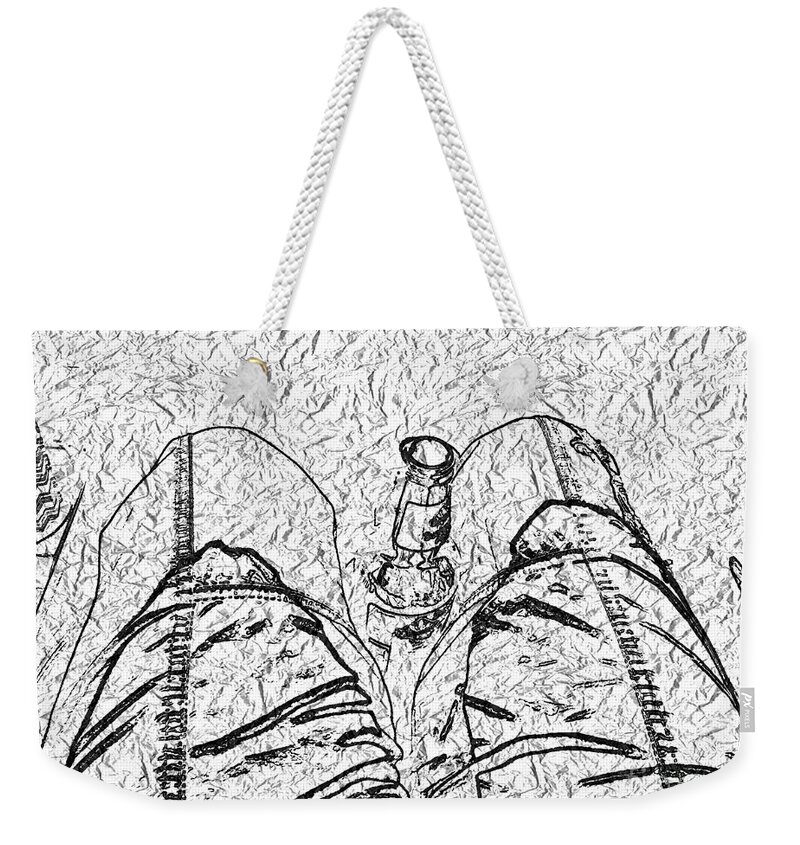 Paper Pictures App Weekender Tote Bag featuring the photograph Holding The Beer by Rosanne Licciardi