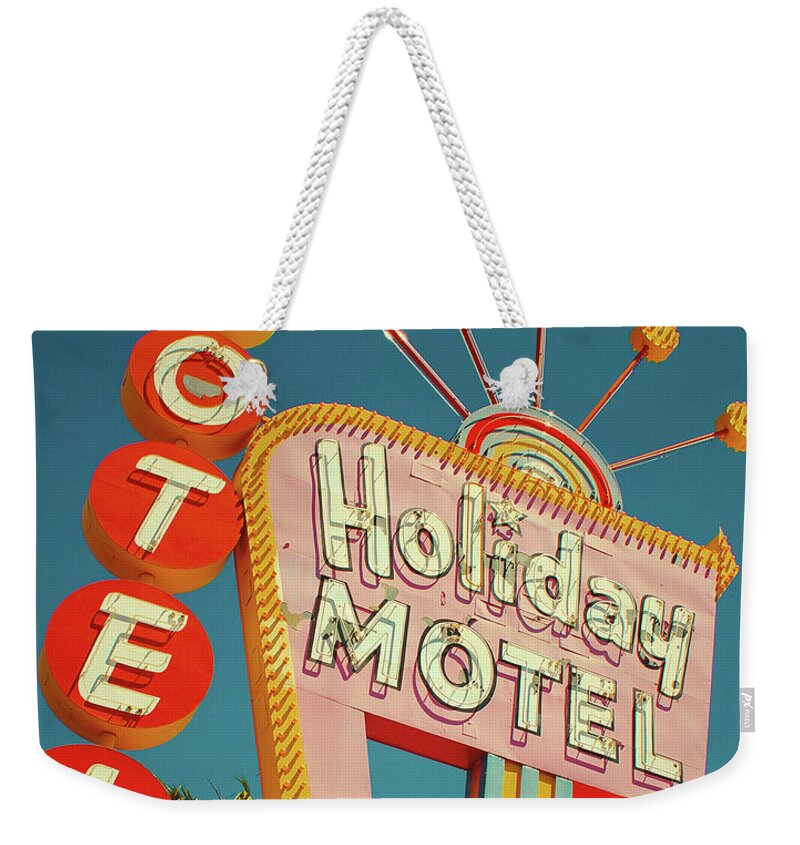 Las Vegas Weekender Tote Bag featuring the photograph Holiday Motel, Las Vegas by Jim Zahniser