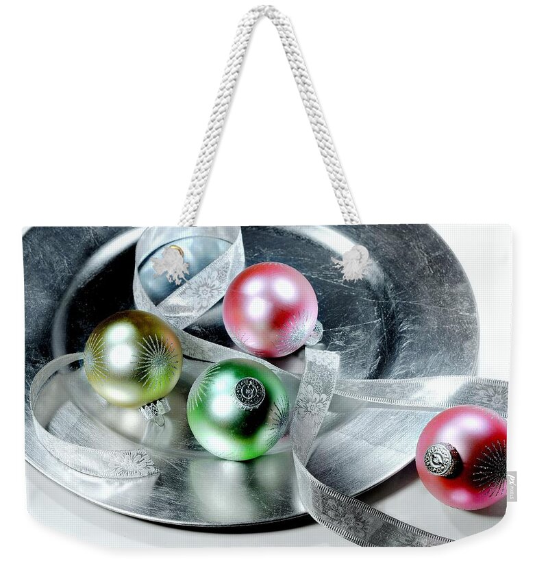 Bulbs Weekender Tote Bag featuring the photograph Holiday Plate by Diana Angstadt