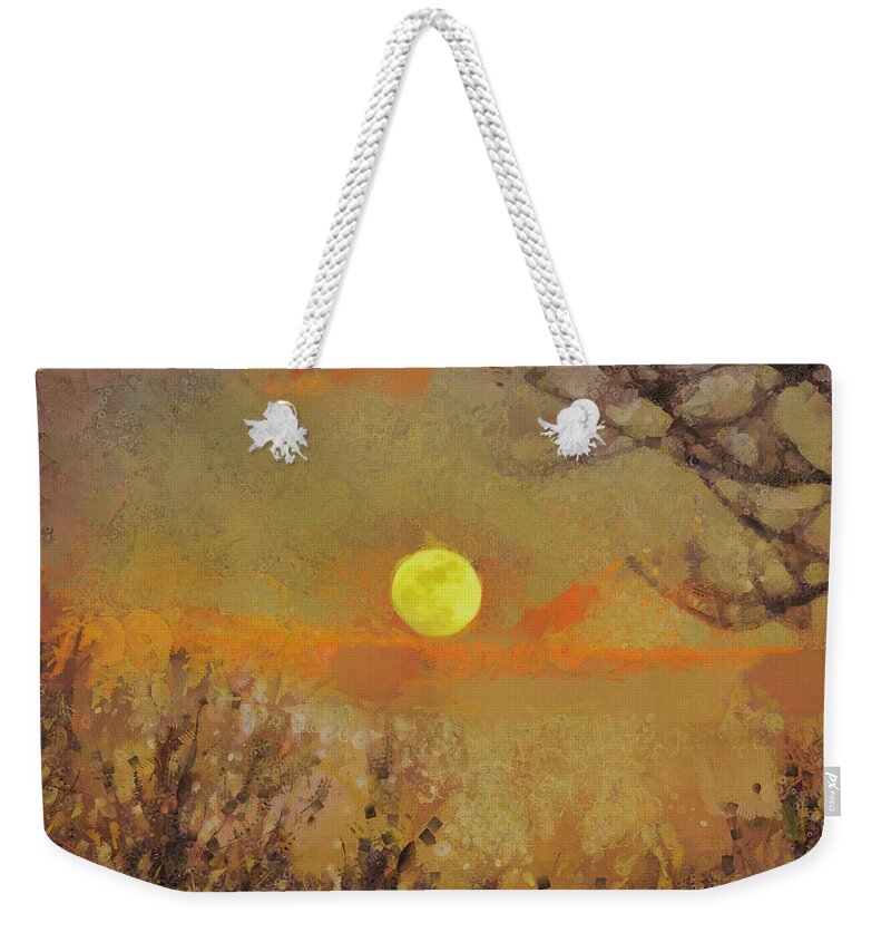 Sun Weekender Tote Bag featuring the mixed media Hollow's Eve by Trish Tritz