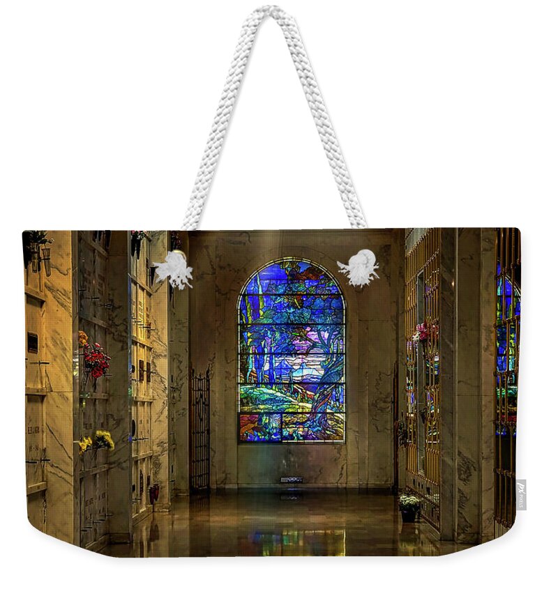 Endre Weekender Tote Bag featuring the photograph Hollywood Memorial Park Mausoleum by Endre Balogh