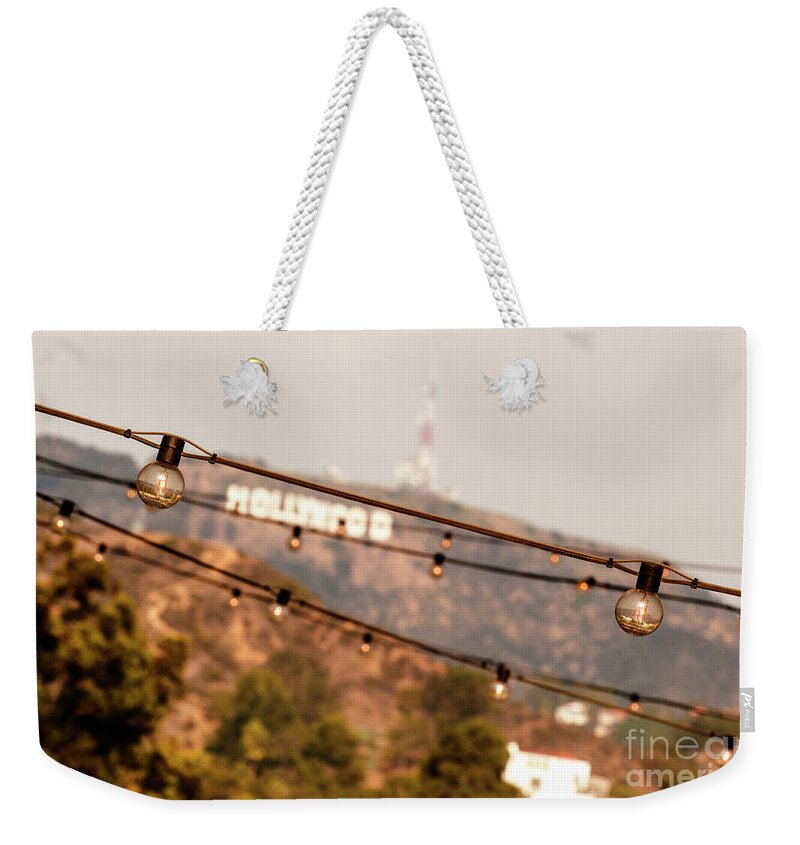 Hollywood Weekender Tote Bag featuring the photograph Hollywood sign on the hill 2 by Micah May