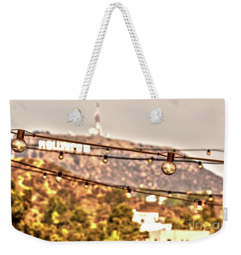 Hollywood Weekender Tote Bag featuring the photograph Hollywood sign on the hill 6 by Micah May