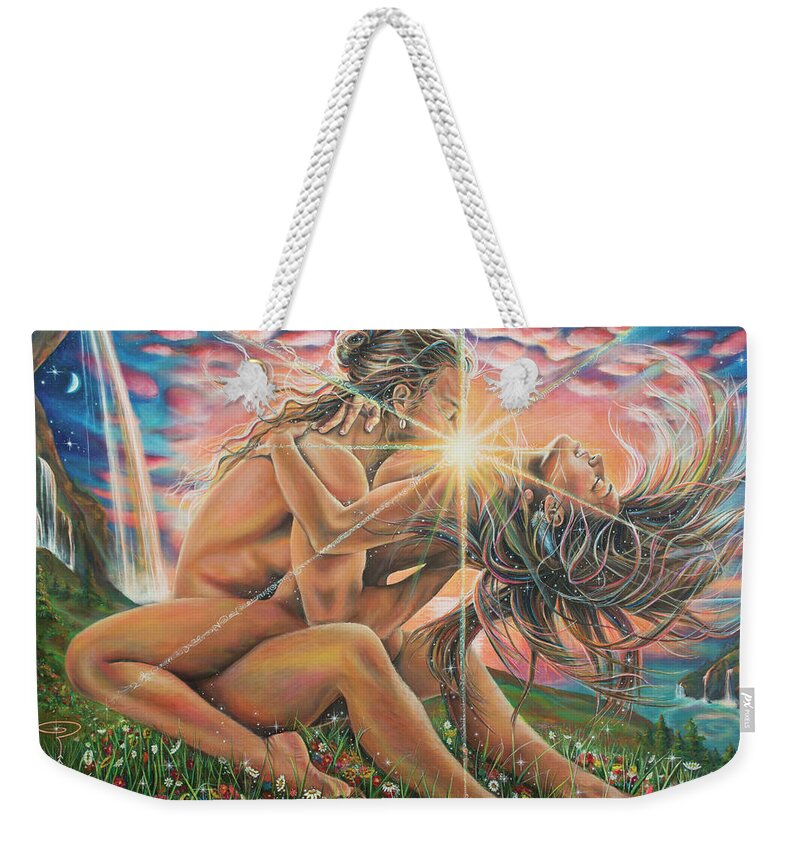 Holy Weekender Tote Bag featuring the painting Holy Beloved by Robyn Chance