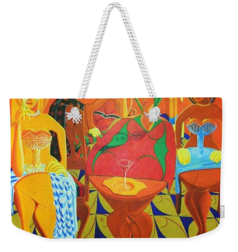 Mighty Sparrow; Calypso Music; Weekender Tote Bag featuring the painting Homage To The Mighty Sparrow by David G Wilson