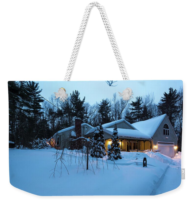 Home Weekender Tote Bag featuring the photograph Home in Winter by Robert McKay Jones