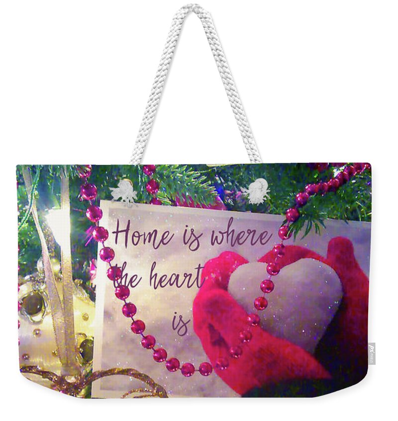 Christmas Weekender Tote Bag featuring the photograph Home is Where the Heart Is by Toni Hopper