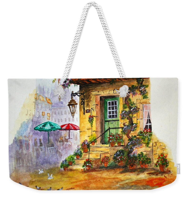 House Weekender Tote Bag featuring the painting Home by Julie Lueders 