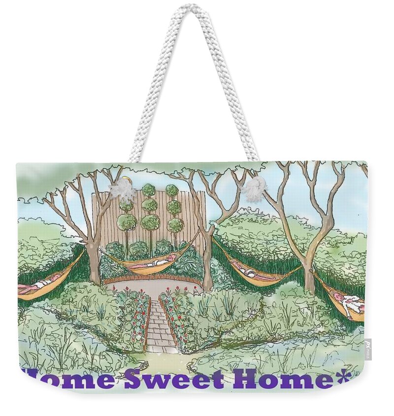  Weekender Tote Bag featuring the drawing Home Sweet Home by R Allen Swezey