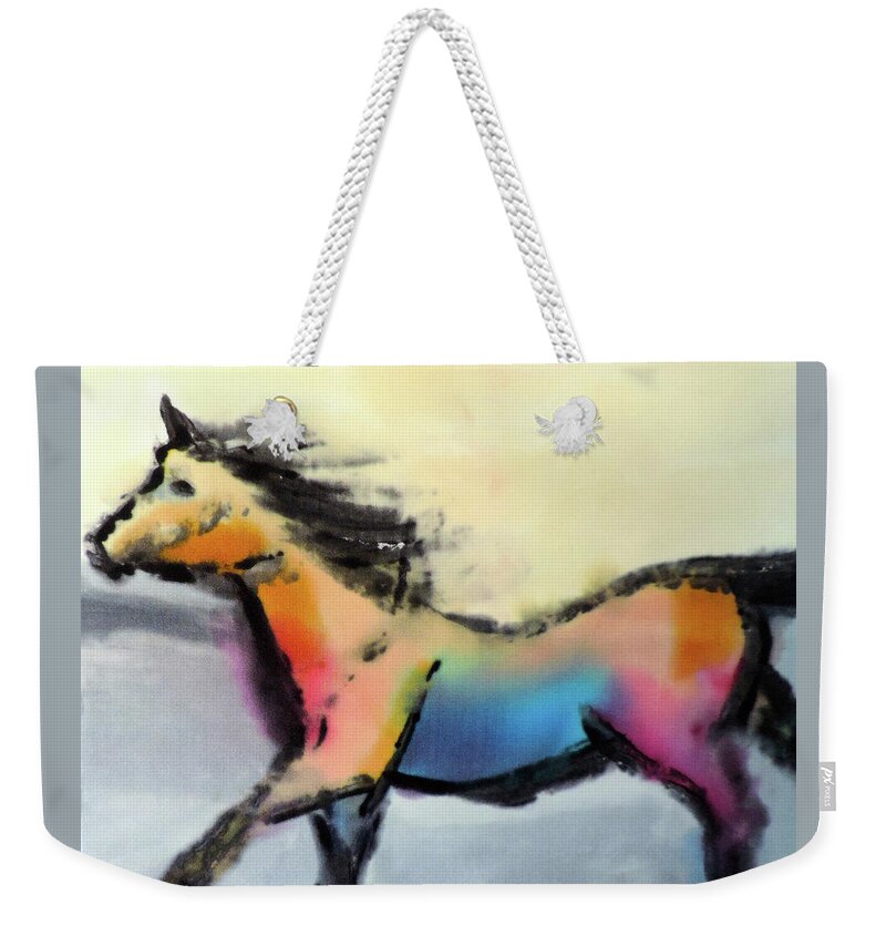 Horse Weekender Tote Bag featuring the painting Homeward Bound by Mary Gorman