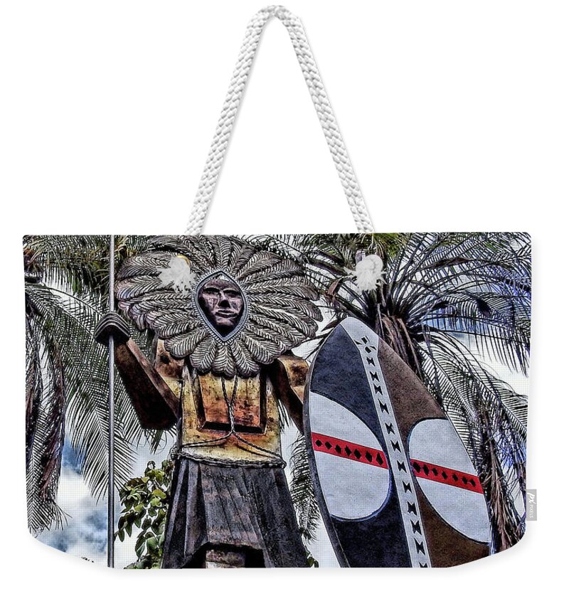 Statue Weekender Tote Bag featuring the photograph Honolulu Zoo Keeper by Donald J Gray