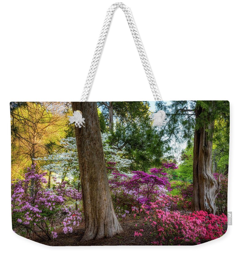 Azaleas Weekender Tote Bag featuring the photograph Honor Heights Azeleas by James Barber