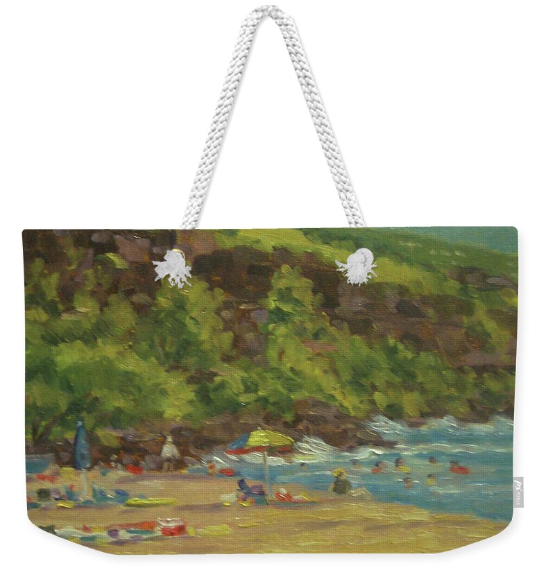 Impressionist Weekender Tote Bag featuring the painting Hookena Beach by Stan Chraminski