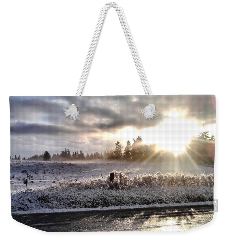 Sunrise Weekender Tote Bag featuring the photograph Hope by Rory Siegel