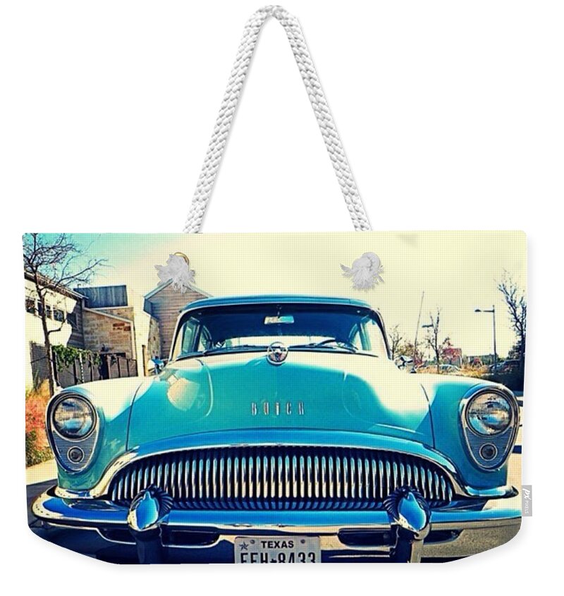 Old Weekender Tote Bag featuring the photograph Hope Your #friday Is As #stylish As by Austin Tuxedo Cat