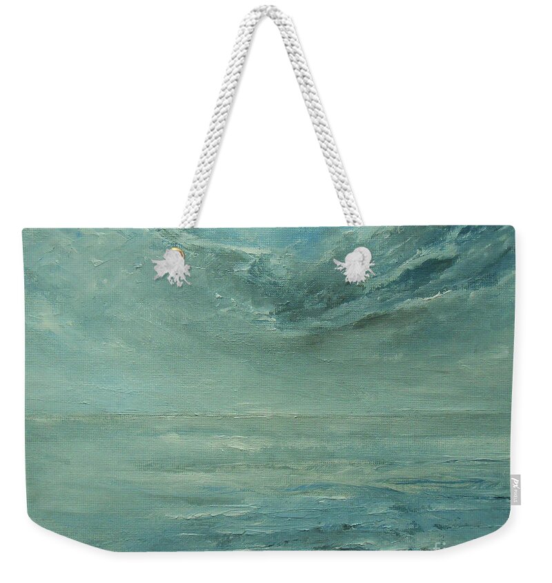 Seascape Weekender Tote Bag featuring the painting Horizon by Jane See