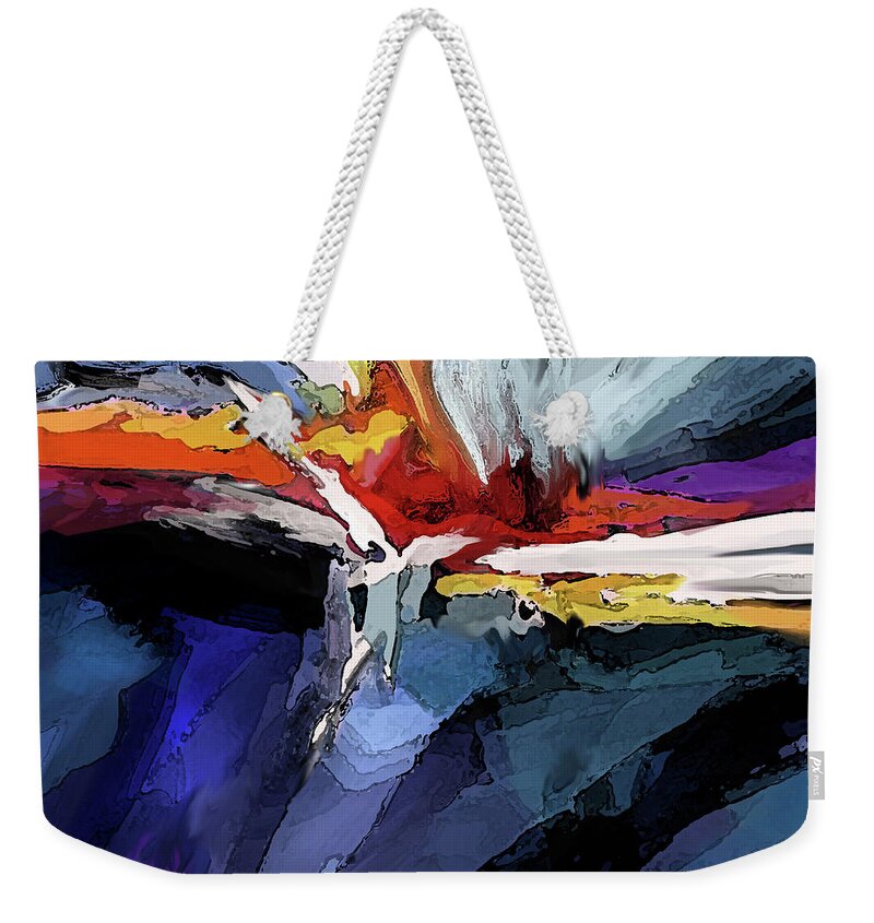 Dynamic Weekender Tote Bag featuring the digital art Horizon by Jean Batzell Fitzgerald