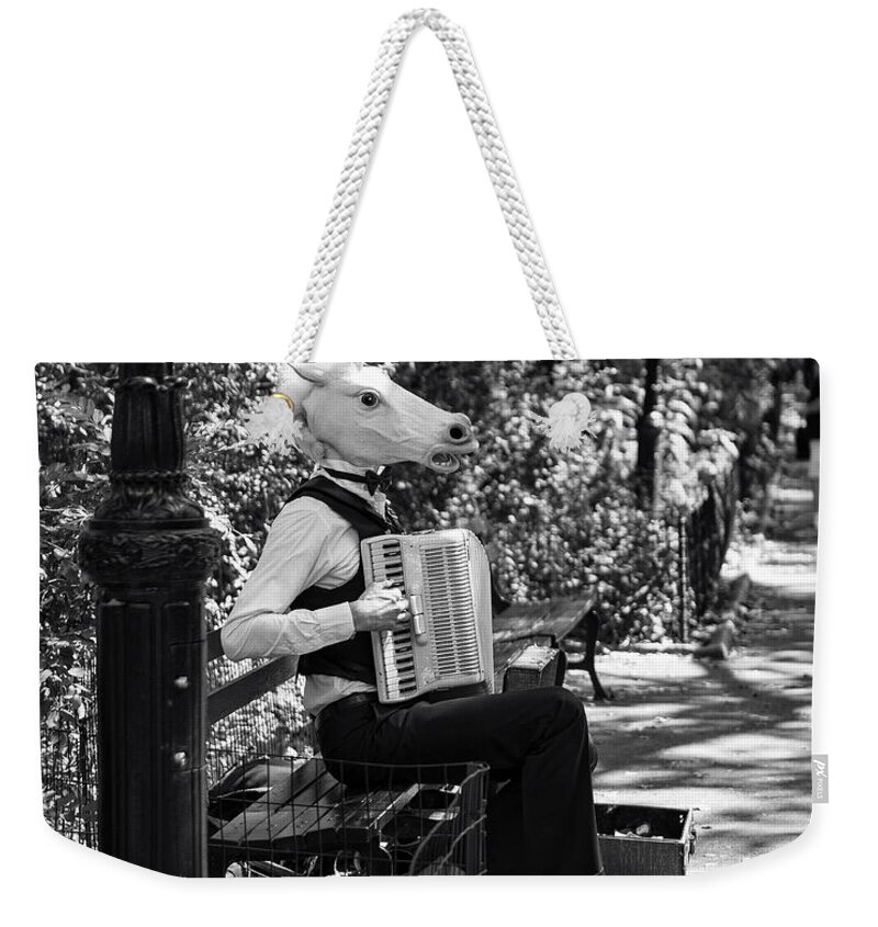 Nyc Weekender Tote Bag featuring the photograph Horned tune by Rob Dietrich