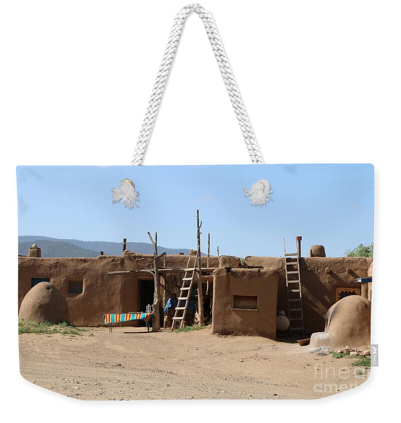 Pueblo Weekender Tote Bag featuring the photograph Hornos At Taos Pueblo by Christiane Schulze Art And Photography