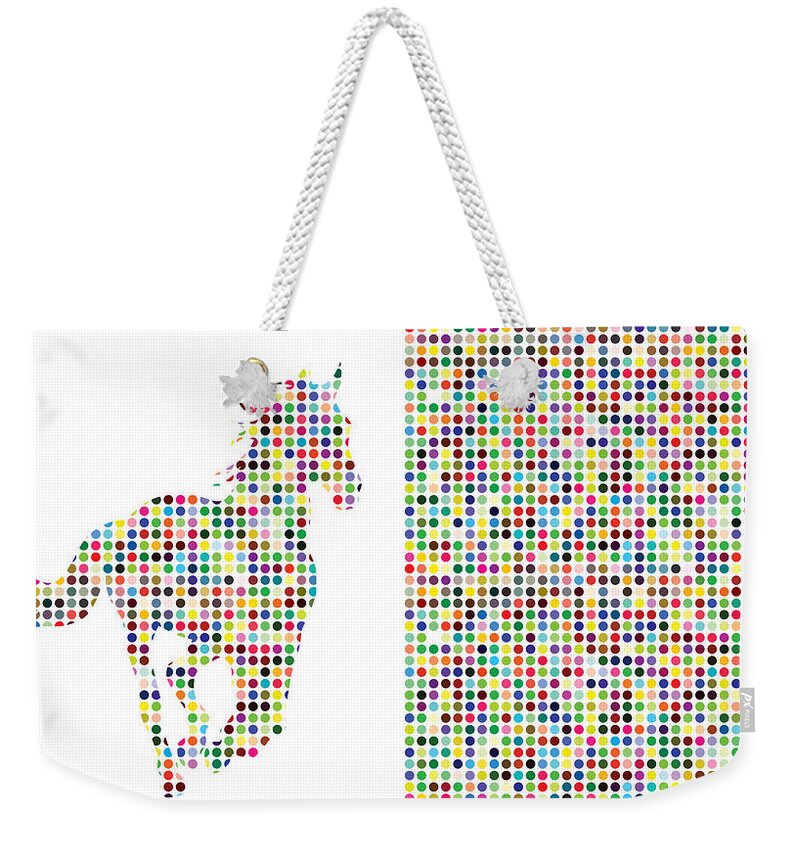 Dots Weekender Tote Bag featuring the digital art Horse 2 by Brian Kirchner
