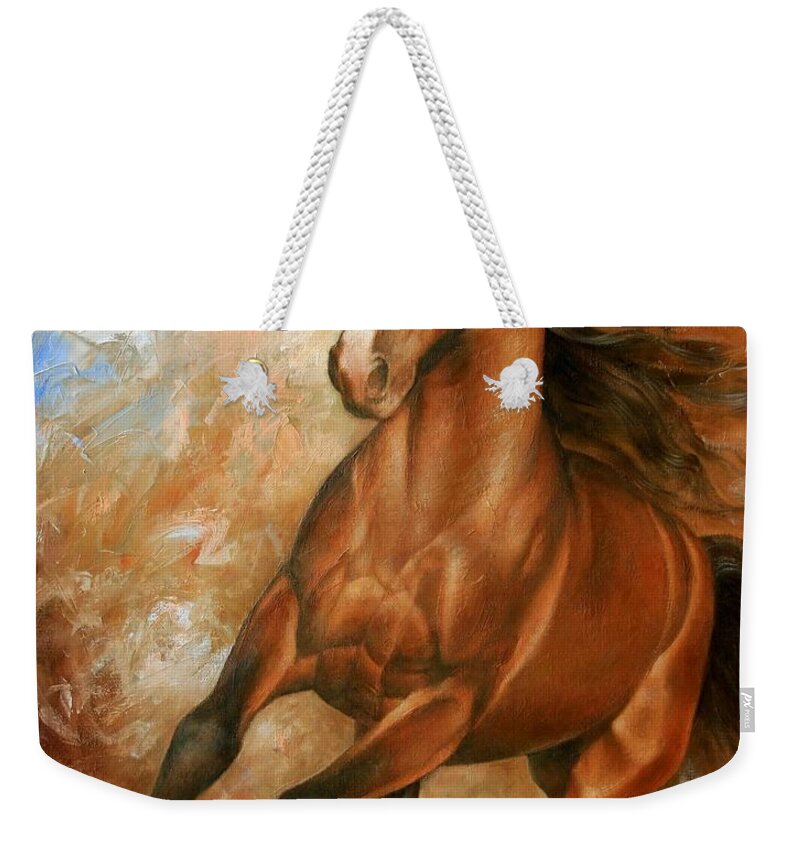 Horse Weekender Tote Bag featuring the painting Horse1 by Arthur Braginsky