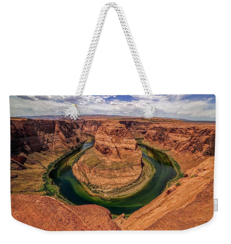 Canyon Weekender Tote Bag featuring the photograph Horseshoe bend by Jeff Niederstadt
