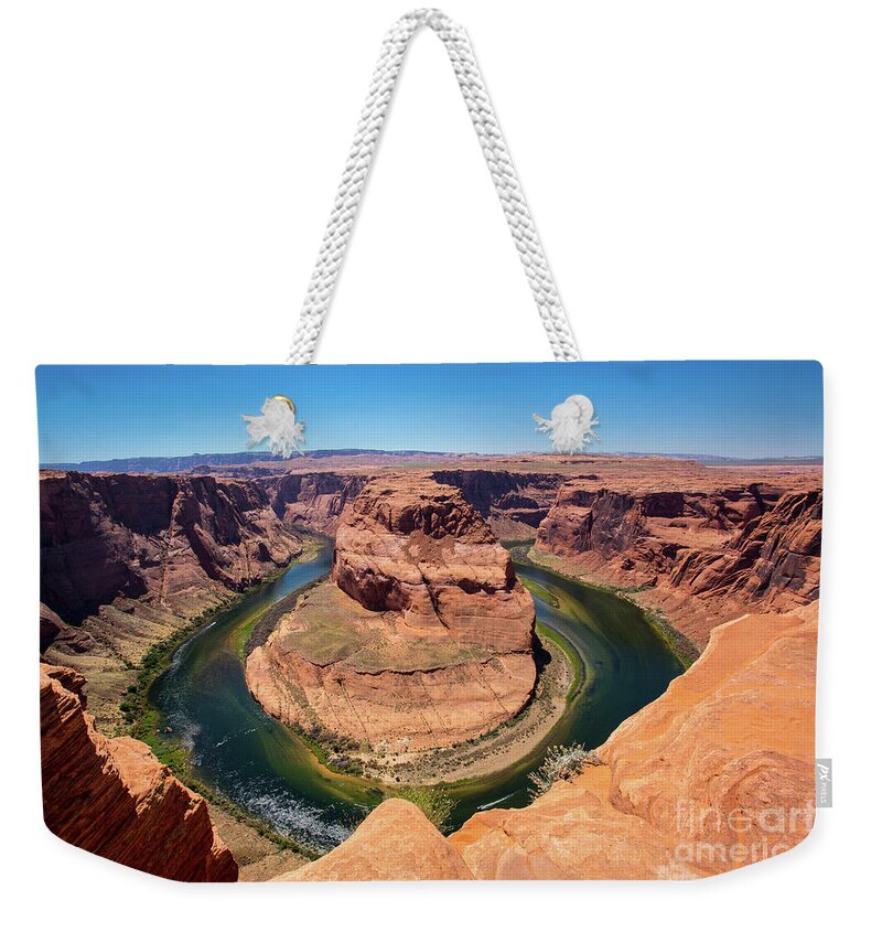 Horseshoe Bend In Page Arizona Near The Grand Canyon Weekender Tote Bag featuring the photograph Horseshoe Bend by Sanjeev Singhal