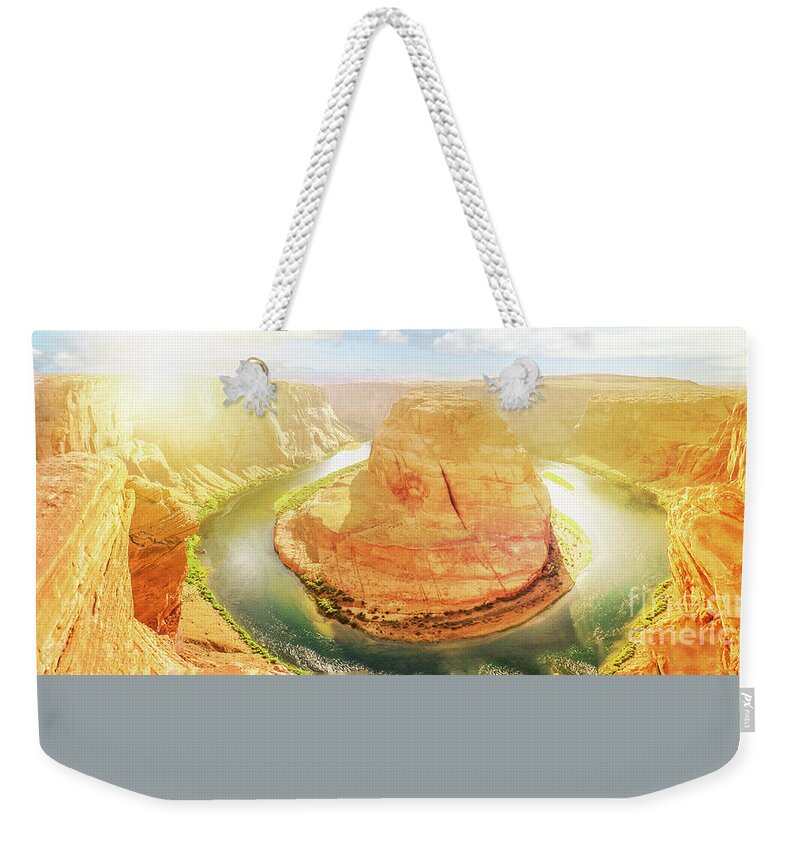 Horseshoe Bend Weekender Tote Bag featuring the photograph Horseshoe Bend sunset by Benny Marty
