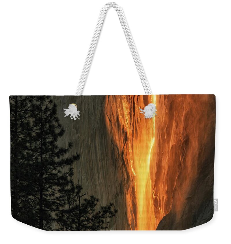 Horsetail Falls Weekender Tote Bag featuring the photograph Horsetail Falls in Yosemite National Park by Tibor Vari