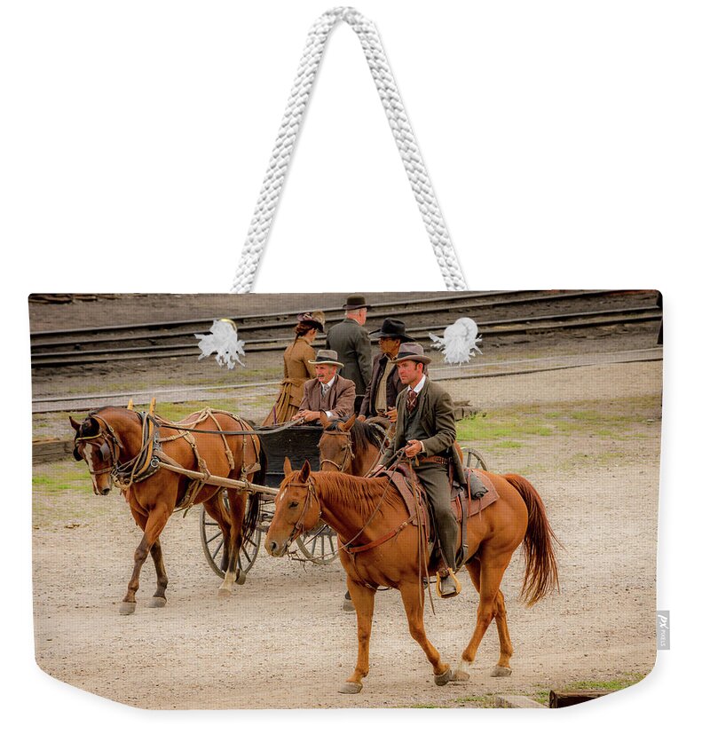 Hostiles Weekender Tote Bag featuring the photograph Hostiles - A Day on Set - No1 by Debra Martz