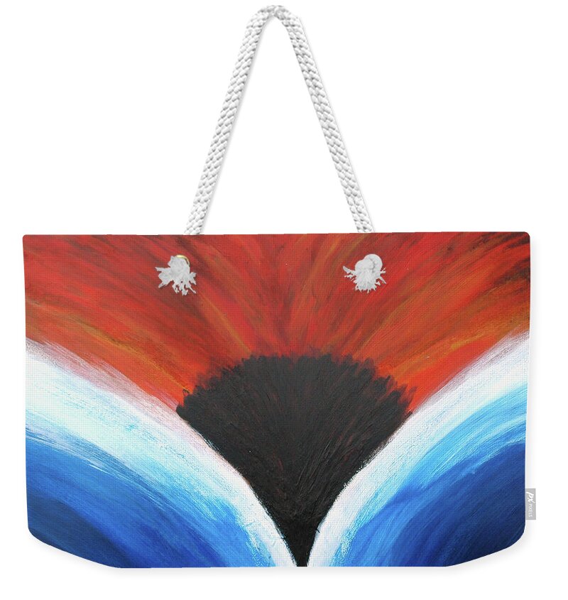 Abstract Weekender Tote Bag featuring the painting Hot and Wet by Rein Nomm