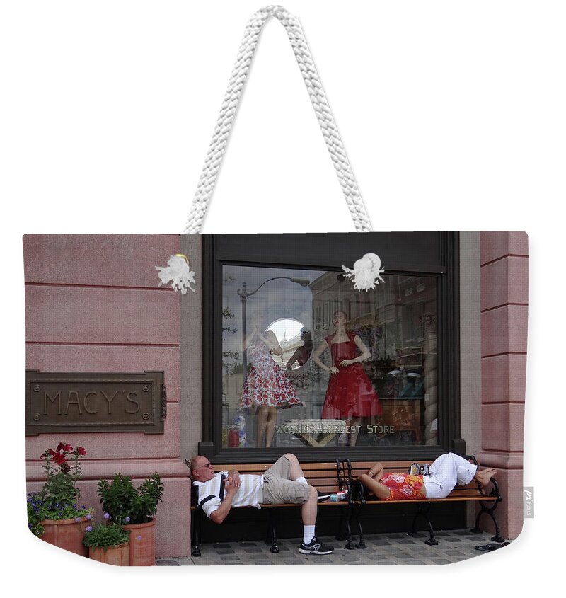 Humor Weekender Tote Bag featuring the photograph Hot in the City by Julia Wilcox