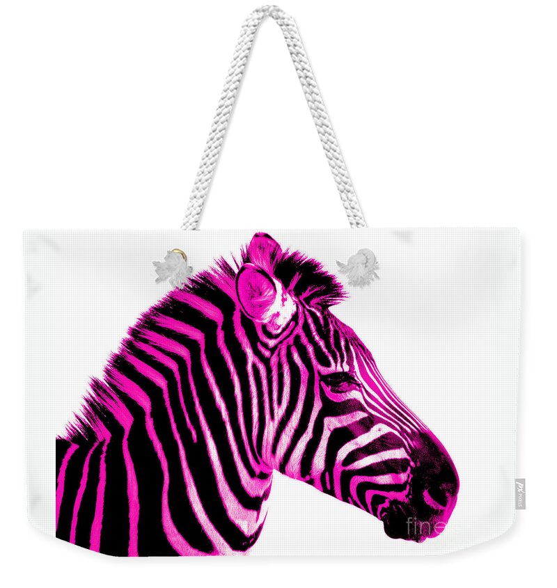 Zebra Weekender Tote Bag featuring the photograph Hot Pink Zebra by Rebecca Margraf
