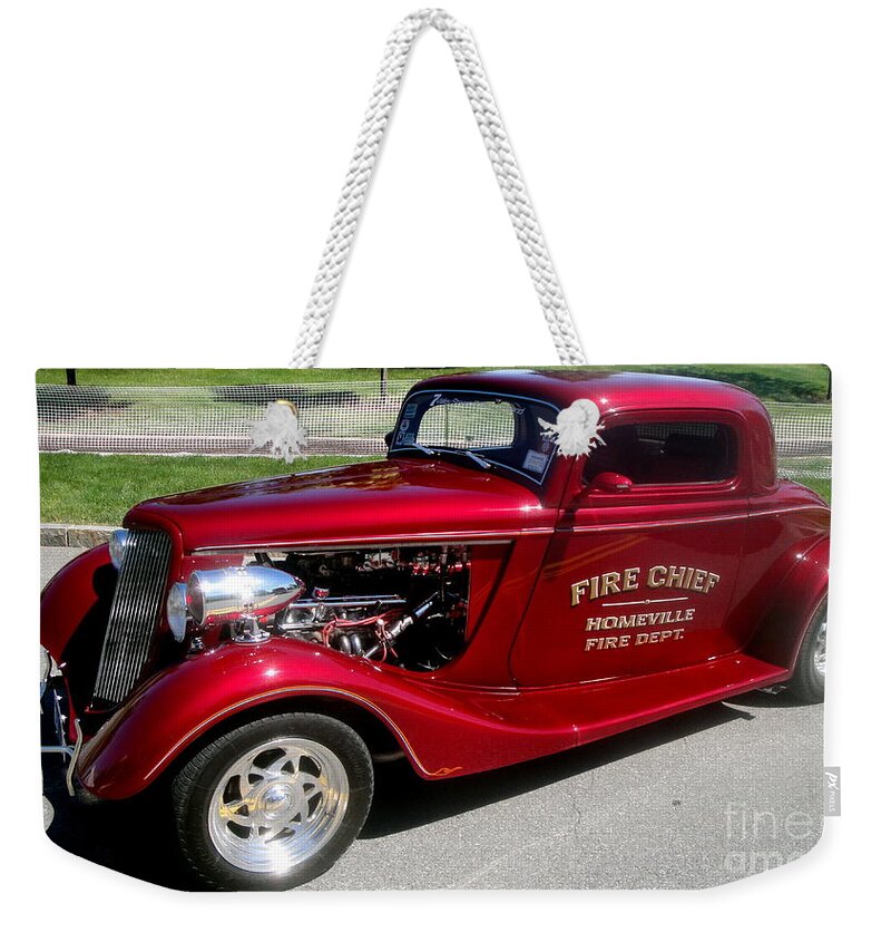 Hot Rod Weekender Tote Bag featuring the photograph Hot Rod Chief by Kevin Fortier