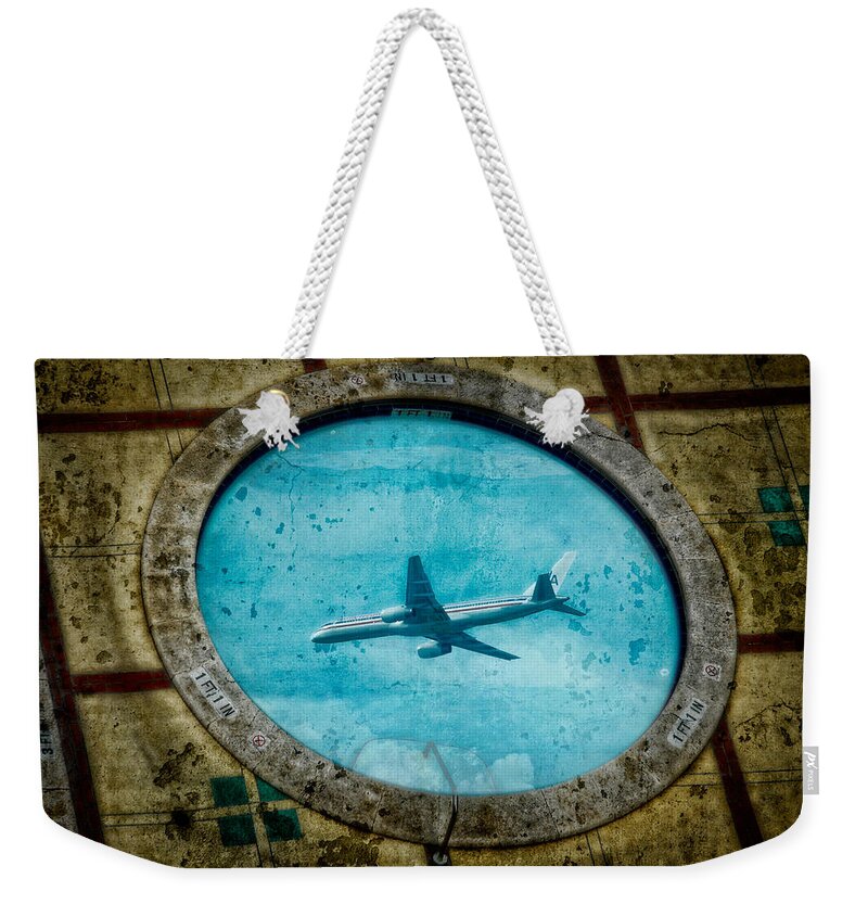 Pool Weekender Tote Bag featuring the photograph Hot Tub Flight by Harry Spitz