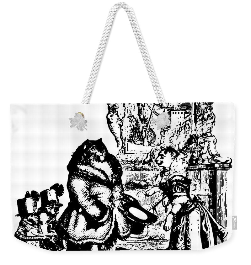 Grandville J.j. Weekender Tote Bag featuring the digital art House Guest Cat Grandville Transparent Background by Barbara St Jean