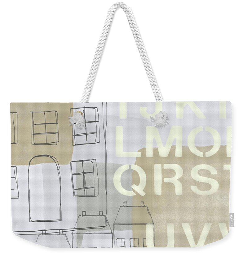 Houses Weekender Tote Bag featuring the painting House Plans 2- Art by Linda Woods by Linda Woods