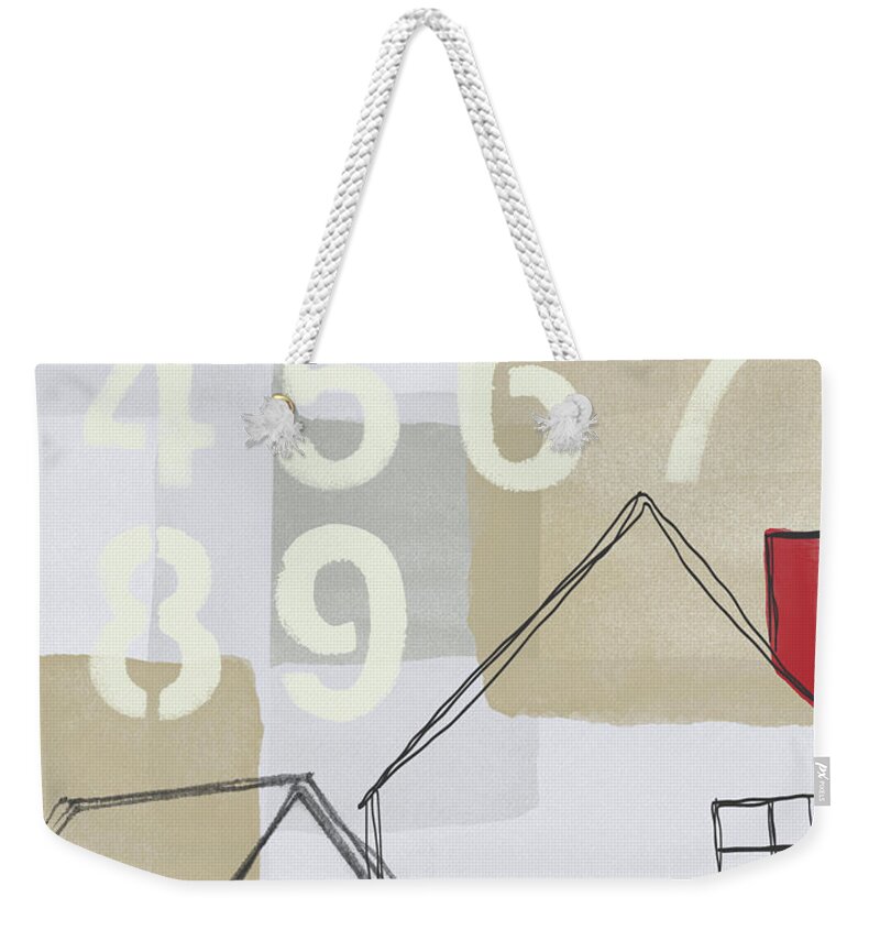Houses Weekender Tote Bag featuring the painting House Plans 3- Art by Linda Woods by Linda Woods