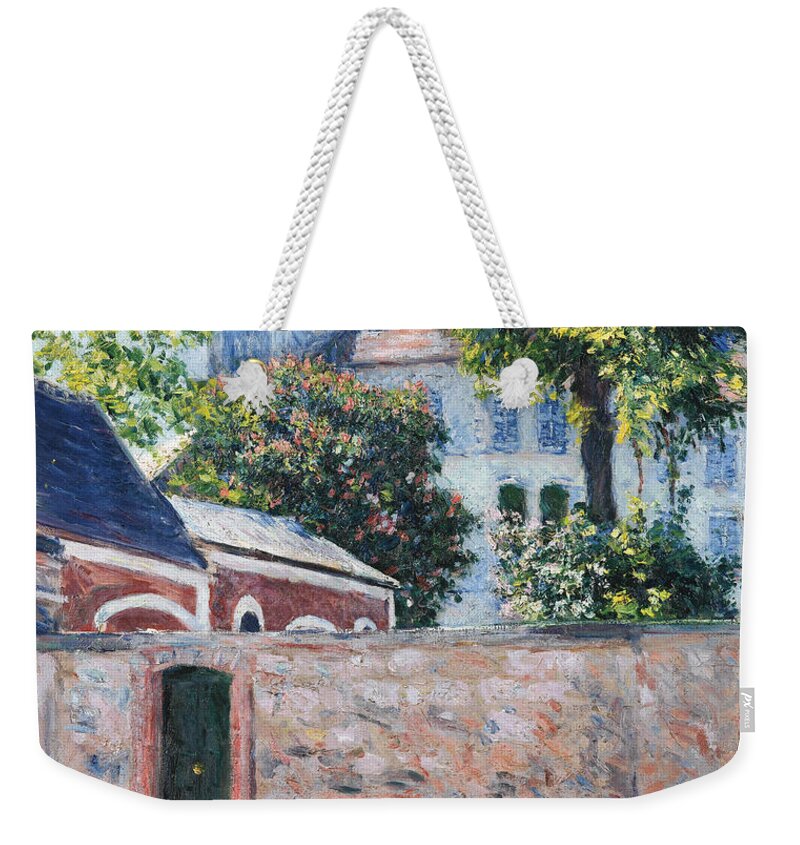French Art Weekender Tote Bag featuring the painting Houses in Argenteuil by Gustave Caillebotte
