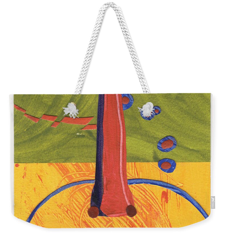 Abstract Weekender Tote Bag featuring the painting Hu Face 4 by Petra Rau