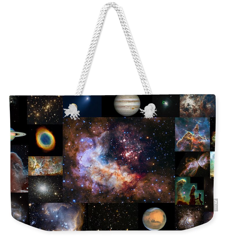 Hubble Weekender Tote Bag featuring the photograph Hubble 25 - A Special 25th Anniversary Montage 1 by Eric Glaser
