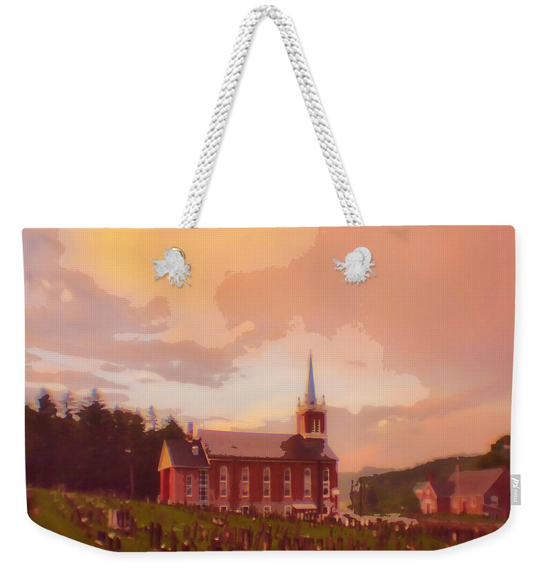 Painting Weekender Tote Bag featuring the photograph Huffs Union Church by Alicia Zimmerman