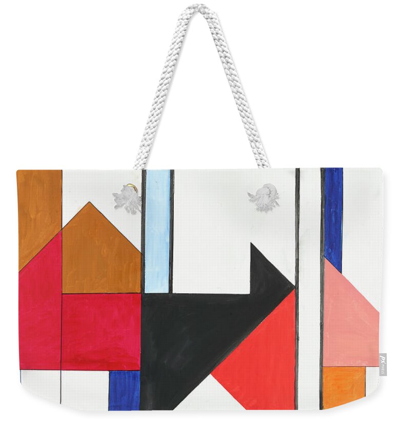 Abstract Weekender Tote Bag featuring the painting Humanity - Part I by Willy Wiedmann