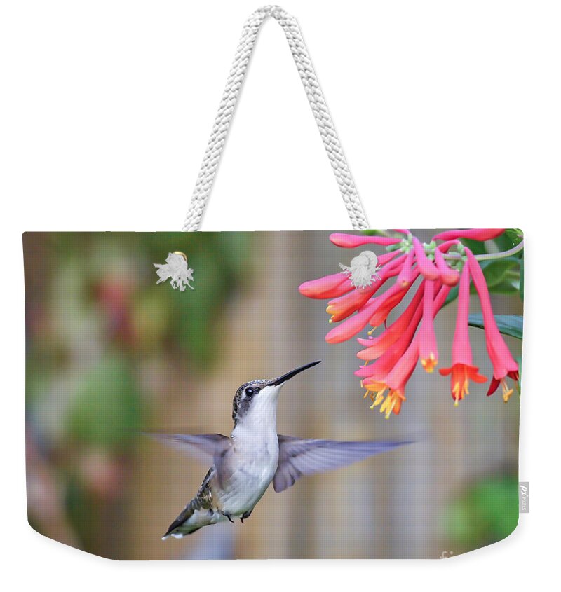 Hummingbird Weekender Tote Bag featuring the photograph Hummingbird Happiness 2 by Kerri Farley