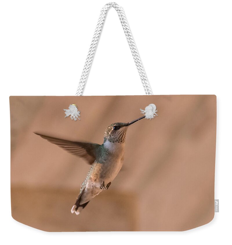 Hummingbird Weekender Tote Bag featuring the photograph Hummingbird In Flight by Holden The Moment