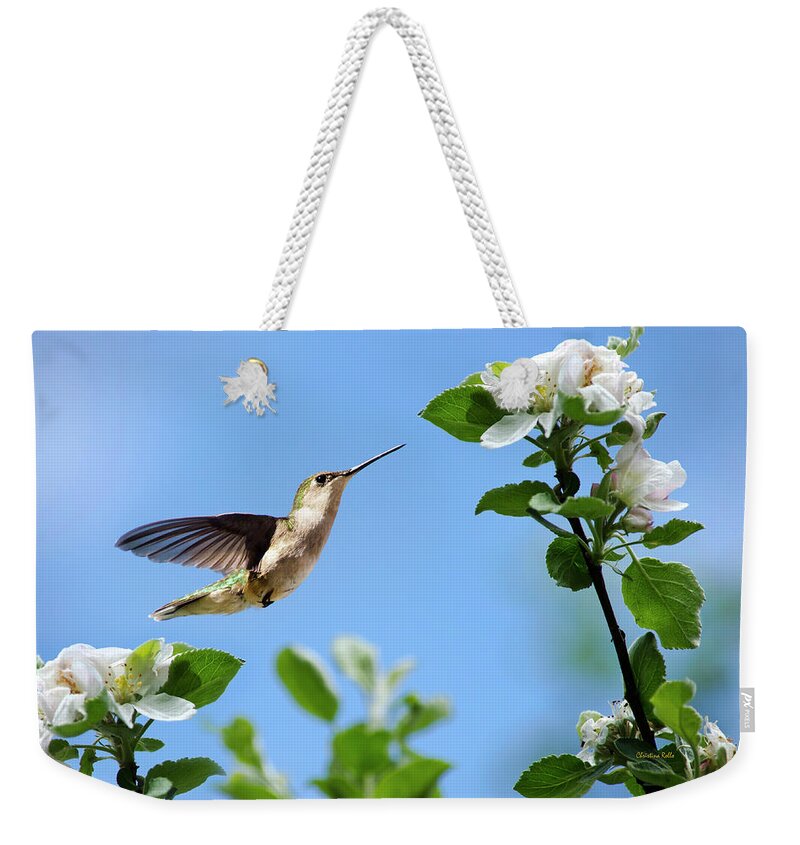Birds Weekender Tote Bag featuring the photograph Hummingbird Springtime by Christina Rollo