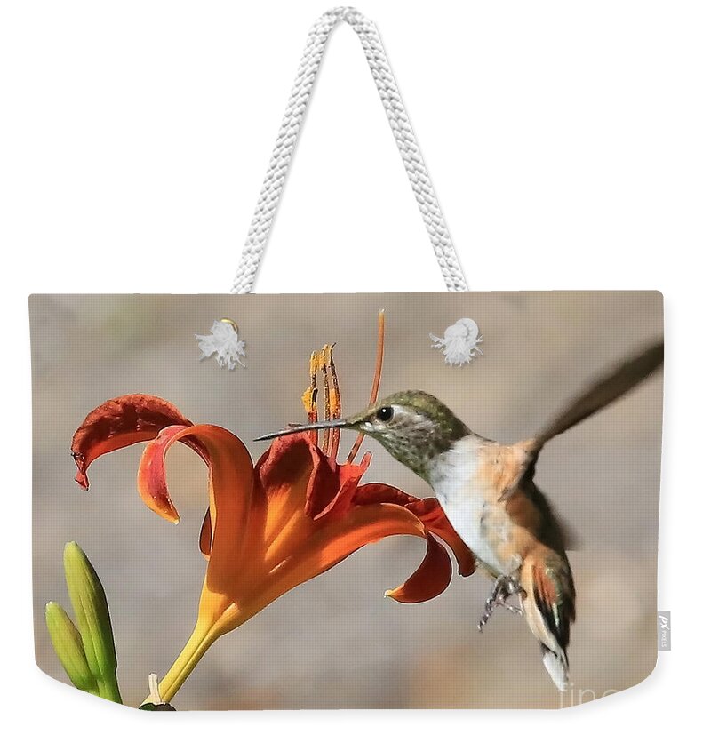 Hummingbird Weekender Tote Bag featuring the photograph Hummingbird Whisper by Carol Groenen